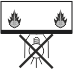 Symbol oprawy nie nadający się do montowania na powierzchni normalne palnej
